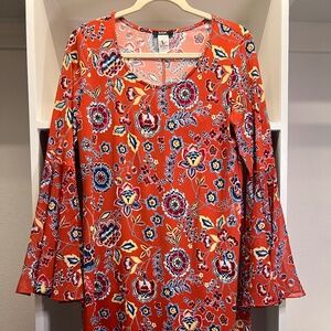 Mid length dress in fall colors. Size L